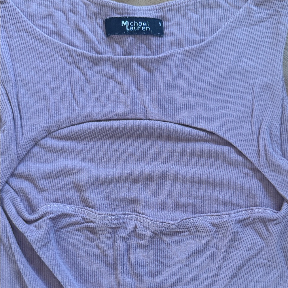 Michael Lauren REVOLVE Pink Sleeveless Tank Top Cutout Small Made in USA - Picture 2 of 4